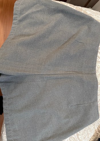 Düğmeli Gri Mini Etek - Görsel 2