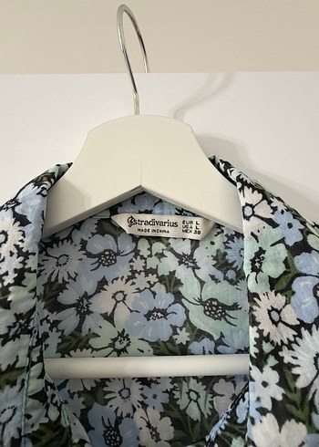 Bohem Gri-Mavi Uzun Kollu Keten Gömlek - Görsel 2