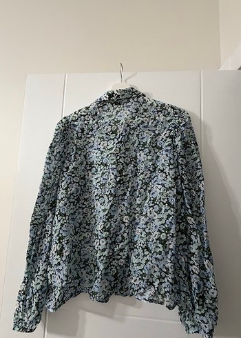 Bohem Gri-Mavi Uzun Kollu Keten Gömlek - Görsel 3