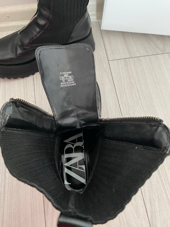 Kadın Siyah Deri Goth Platform Bot - Görsel 3