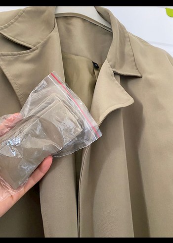 Bej Uzun Kesim Kadın Trençkot - Görsel 2