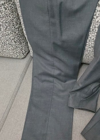 Gri Erkek Ceket Notch Yaka Düğmeli - Görsel 2