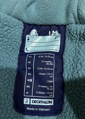 Lacivert Fermuarlı Bebek Kayak Tulumu - Görsel 2