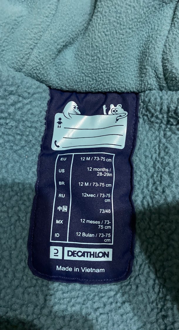 Lacivert Fermuarlı Bebek Kayak Tulumu - Görsel 2