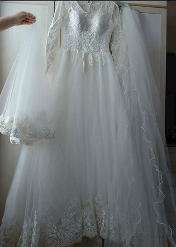 V Yaka İnce Askılı Vintage Prenses Gelinlik - Görsel 2