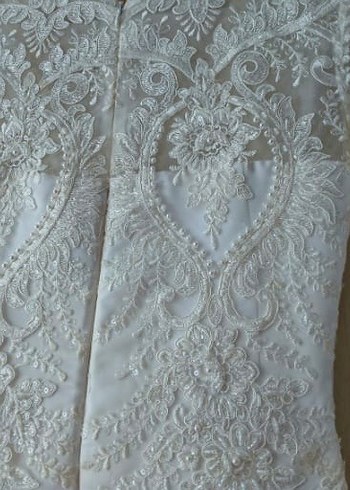 V Yaka İnce Askılı Vintage Prenses Gelinlik - Görsel 4