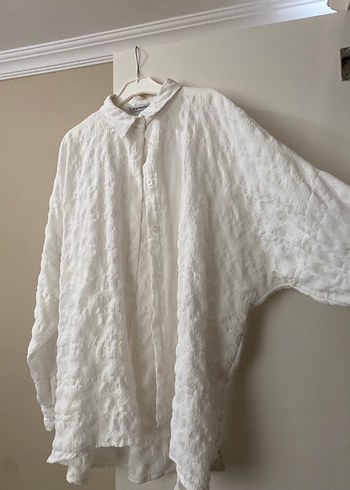 Kadın Beyaz Keten Gömlek - Görsel 2