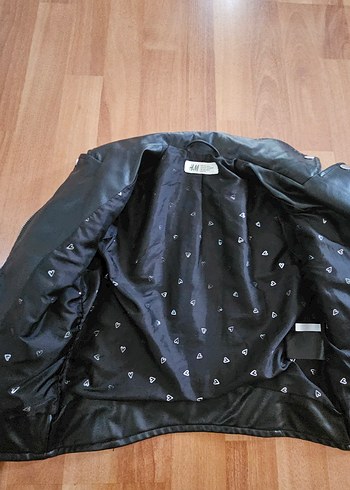 Kadın Parlak Siyah Deri Biker Ceket - Görsel 3