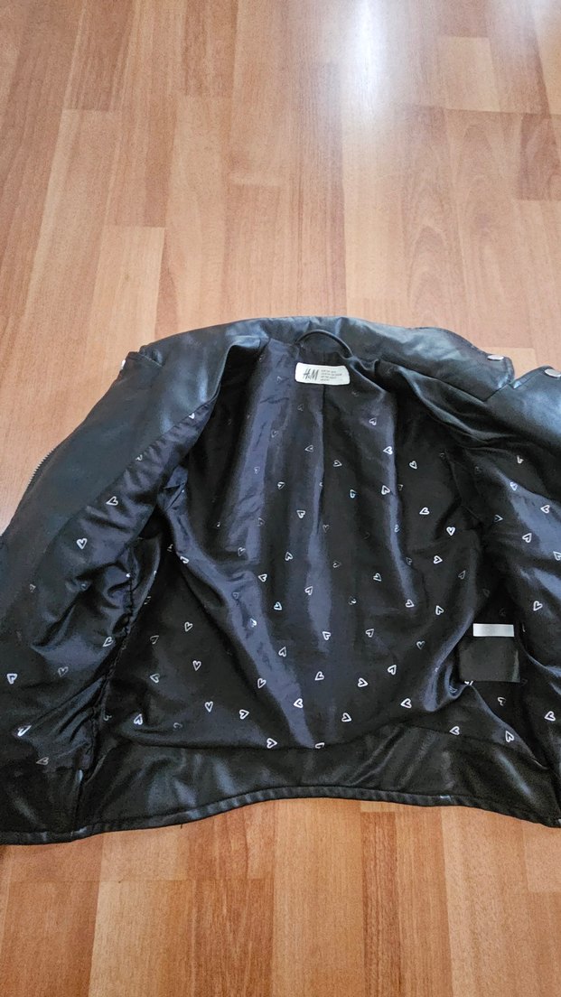 Kadın Parlak Siyah Deri Biker Ceket - Görsel 3