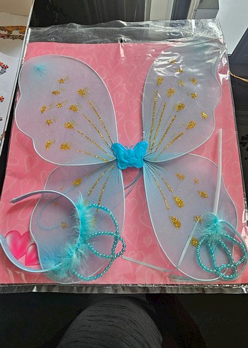 Mavi Kelebek Kanatlı Kız Aksesuar Seti - Görsel 2