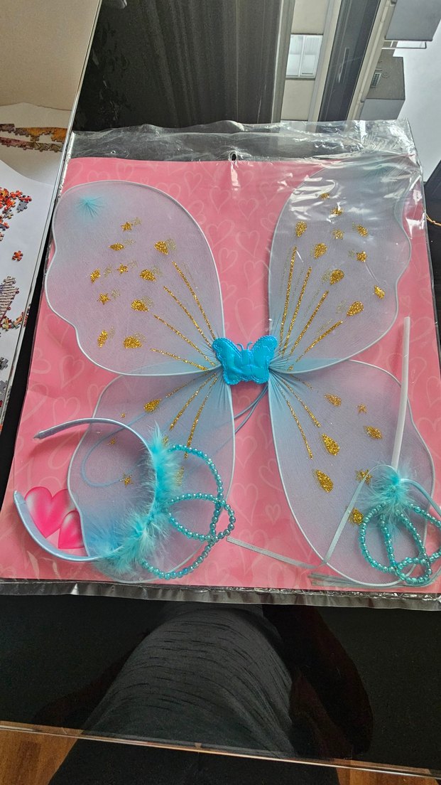 Mavi Kelebek Kanatlı Kız Aksesuar Seti - Görsel 4