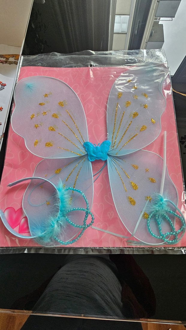 Mavi Kelebek Kanatlı Kız Aksesuar Seti - Görsel 2