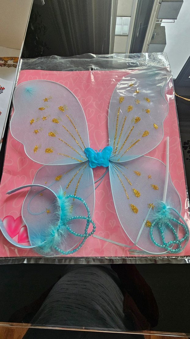 Mavi Kelebek Kanatlı Kız Aksesuar Seti - Görsel 5