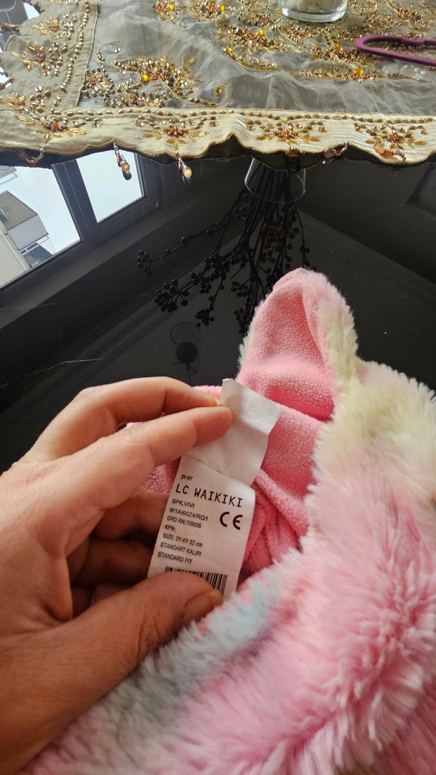 Çok Renkli Peluş Çocuk Bere Kulaklı - Görsel 4