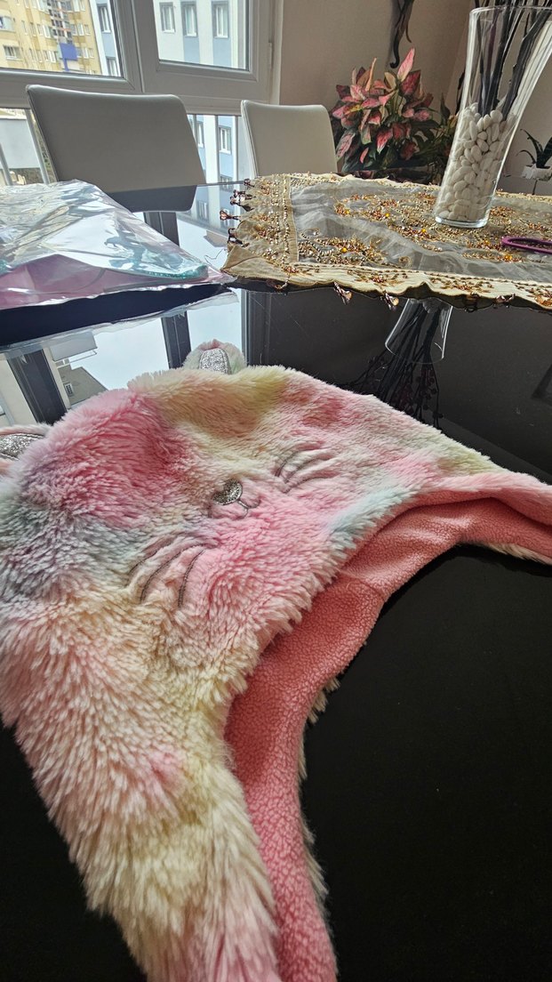 Çok Renkli Peluş Çocuk Bere Kulaklı - Görsel 2