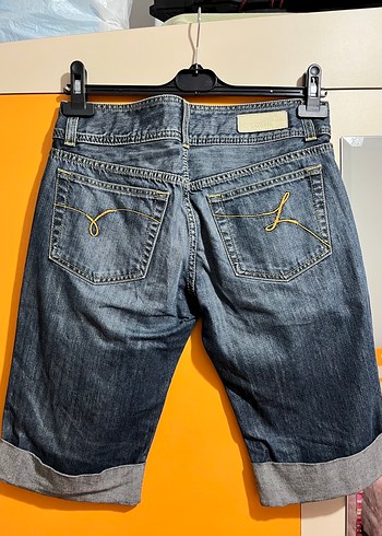 Kadın Lacoste Kemerli Kot Kapri - Görsel 2