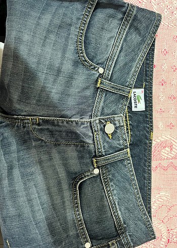 Kadın Lacoste Kemerli Kot Kapri - Görsel 4