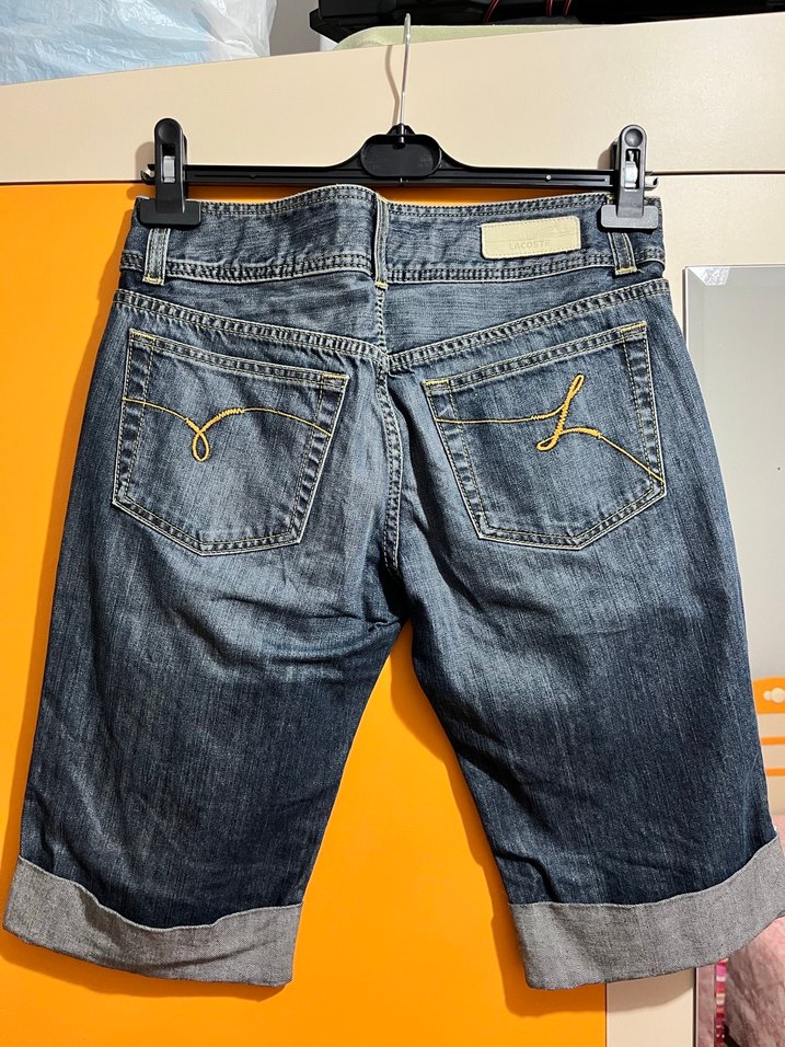 Kadın Lacoste Kemerli Kot Kapri - Görsel 2