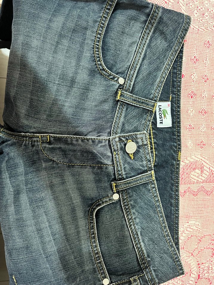 Kadın Lacoste Kemerli Kot Kapri - Görsel 4