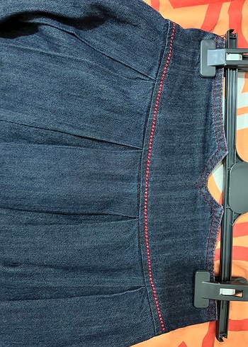 Kız Çocuk Mavi Pilili Kot Etek - Görsel 3