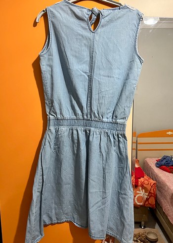 Nakışlı Kot Midi Elbise - Görsel 2