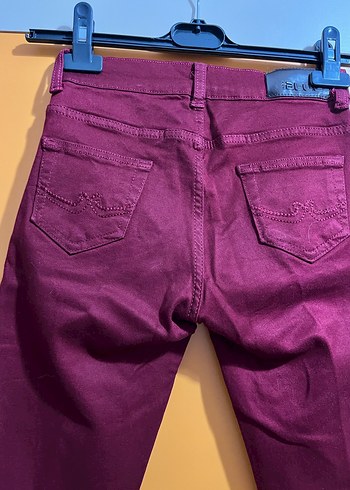 Bordo Yüksek Bel Kadın Pantolon - Görsel 4