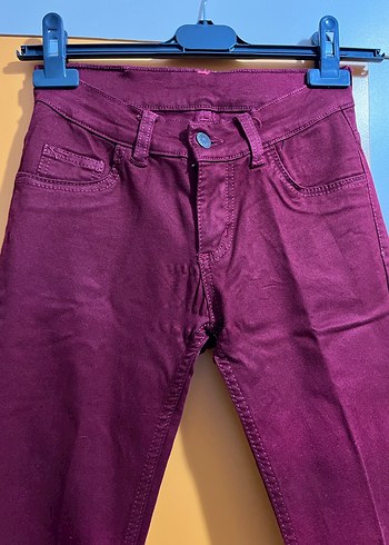 Bordo Yüksek Bel Kadın Pantolon - Görsel 3