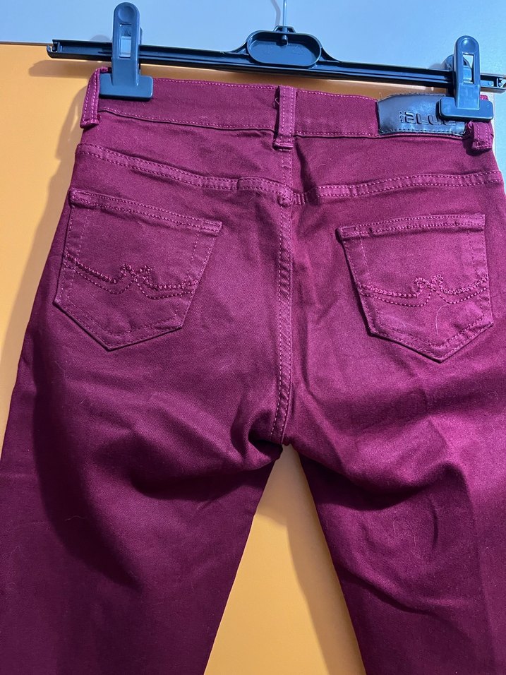 Bordo Yüksek Bel Kadın Pantolon - Görsel 4