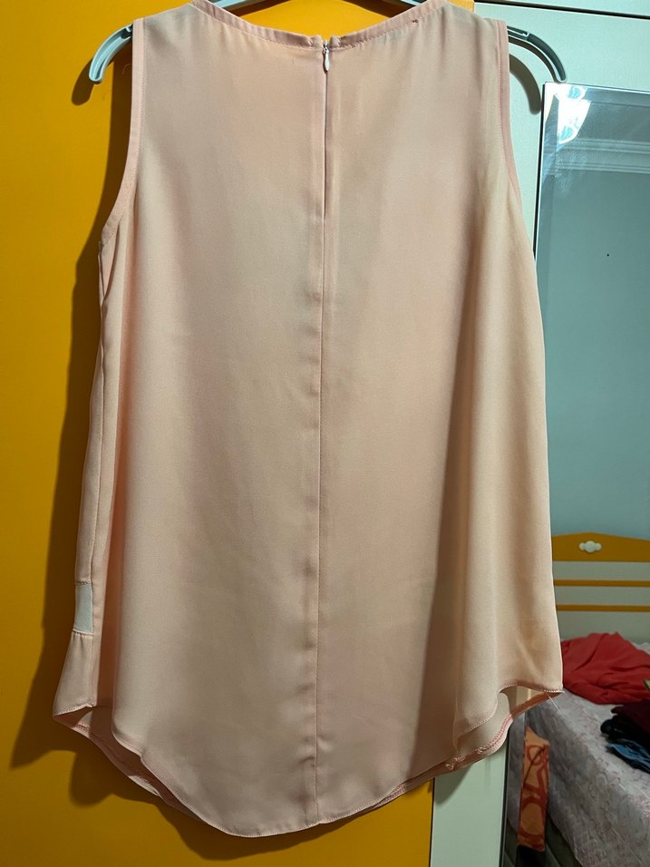 Pembe Zincir Detaylı Bohem Kolsuz Bluz - Görsel 2