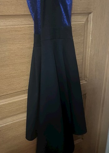 Mavi Drapeli Uzun Abiye Elbise - Görsel 2