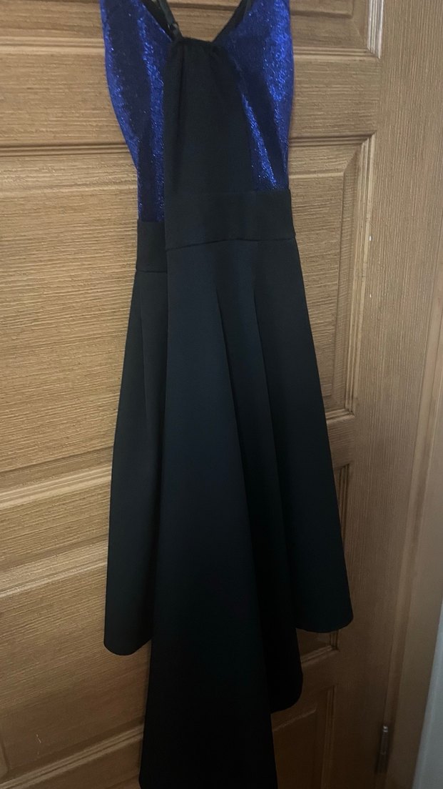 Mavi Drapeli Uzun Abiye Elbise - Görsel 2