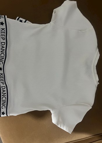 Beyaz Kemerli Kısa Kollu Tişört - Görsel 2