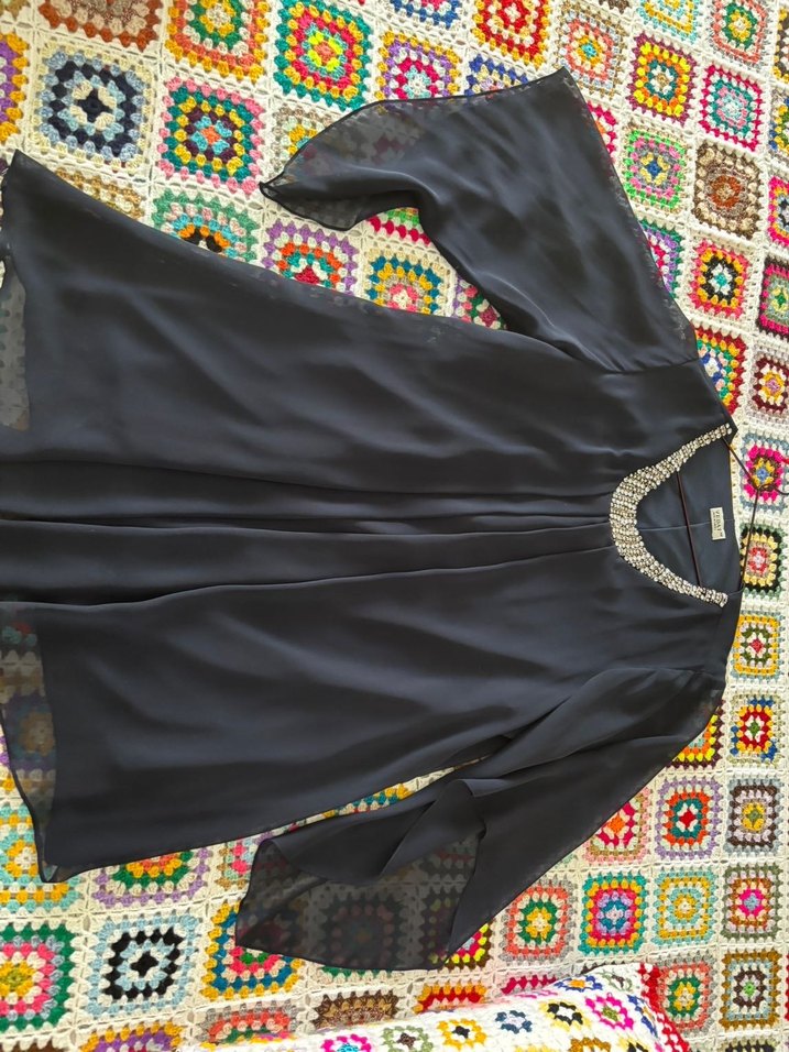 V Yaka Drapeli Uzun Gri Kadın Abiye Elbise - Görsel 5