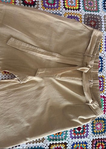 Bej Keten Kadın Pantolon - Görsel 2