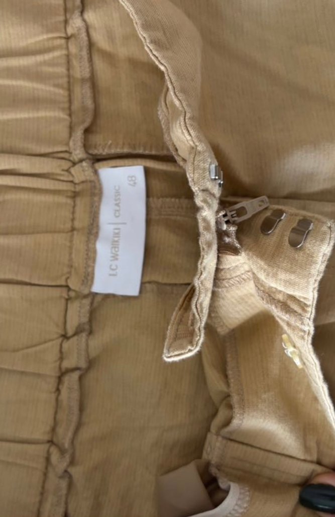 Bej Keten Kadın Pantolon - Görsel 5