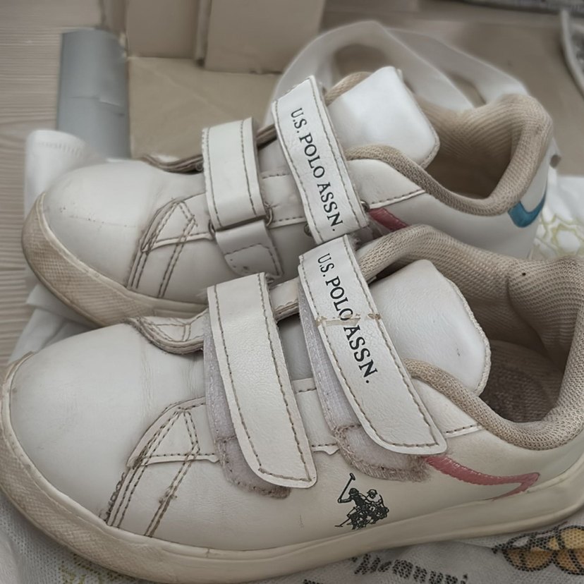 Gri Beyaz Kadın Spor Ayakkabı Cırt Cırtlı - Görsel 3