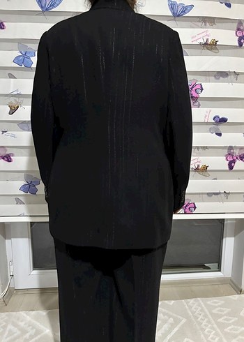 Alvina Siyah Kadın Midi Takım Elbise - Görsel 3