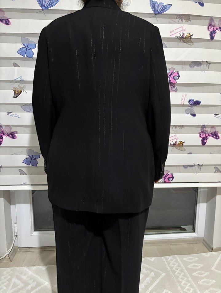 Alvina Siyah Kadın Midi Takım Elbise - Görsel 3