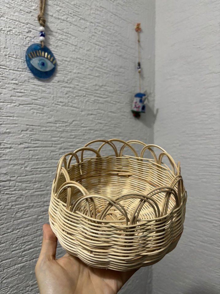 Bej Hasır Sepet - Görsel 3