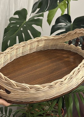 Ahşap Tabanlı Hasır Sepet - Görsel 6