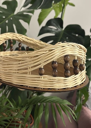 Ahşap Tabanlı Hasır Sepet - Görsel 4