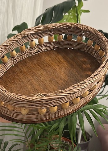 Ahşap Tabanlı Hasır Sepet - Görsel 2