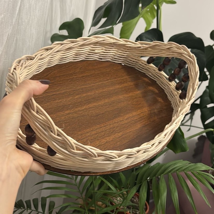 Ahşap Tabanlı Hasır Sepet - Görsel 5