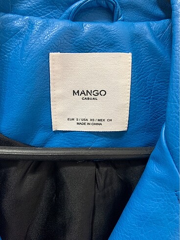 Mango Mango mavi deri ceket