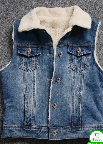 Düğmeli Kadın Kot Yelek, Sıcak ve Şık - Görsel 2