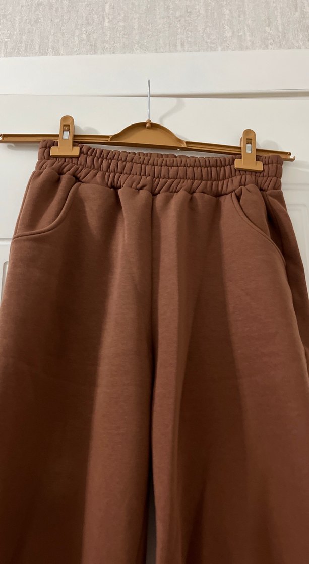 Kadın Kahverengi Rahat Kesim Midi Eşofman - Görsel 2