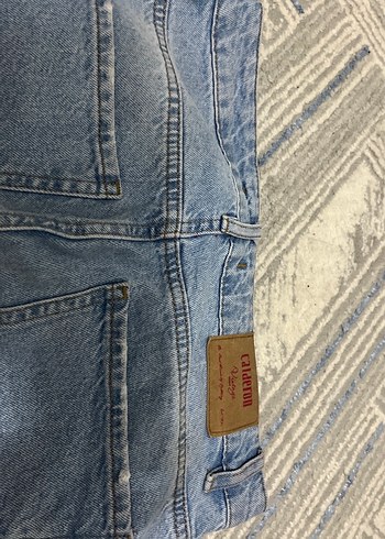 Kadın Gri Mavi Bol Kesim Midi Denim Pantolon - Görsel 7