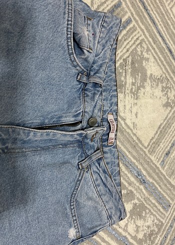 Kadın Gri Mavi Bol Kesim Midi Denim Pantolon - Görsel 4