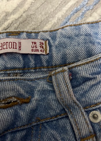 Kadın Gri Mavi Bol Kesim Midi Denim Pantolon - Görsel 5