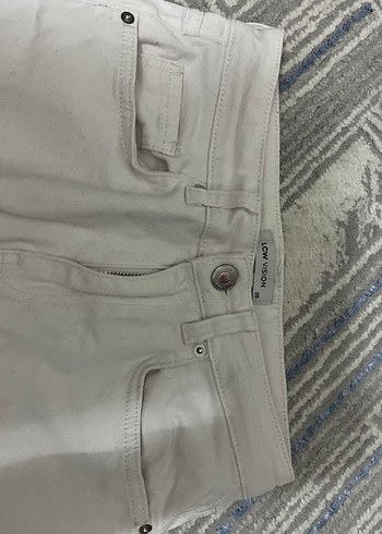 Beyaz Kadın Midi Boy Regular Fit Kot Pantolon - Görsel 2